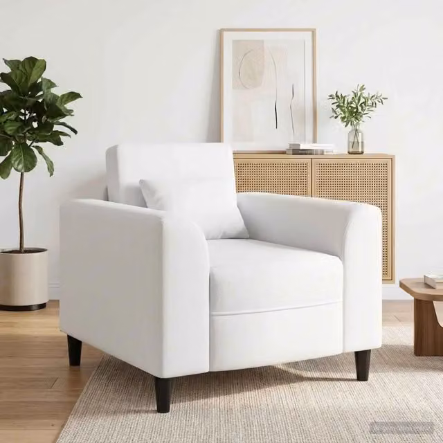 Divano Sedia-Poltrona Bianco Tessuto 396288