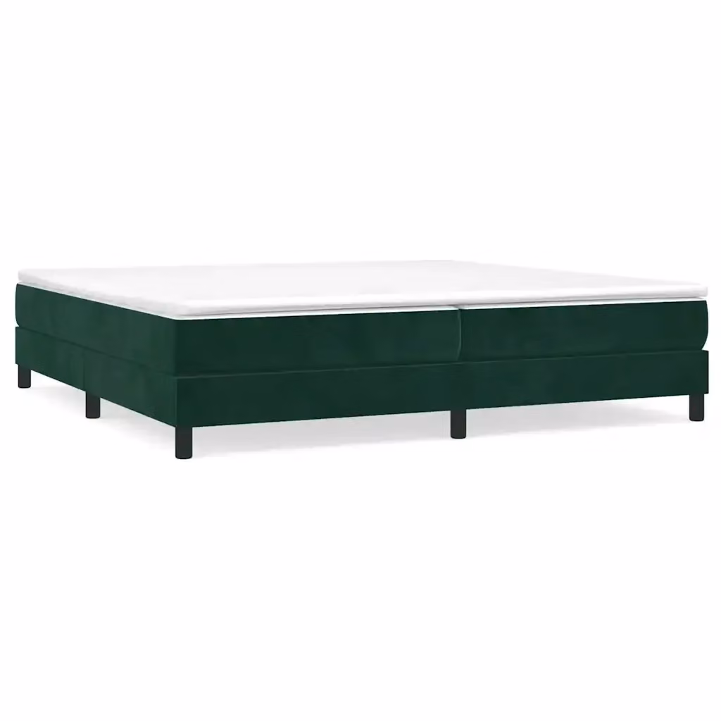 Struttura Letto a Rete a Molle-Giroletto in Velluto Verde Scuro L/P: 200 x 200 cm – 2