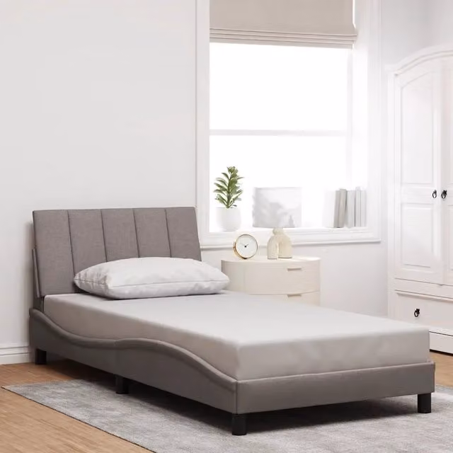 Giroletto senza materasso Hanko vidaXL in tessuto beige e grigio L/P/H: 200 x 100 x 74,5 cm – 1