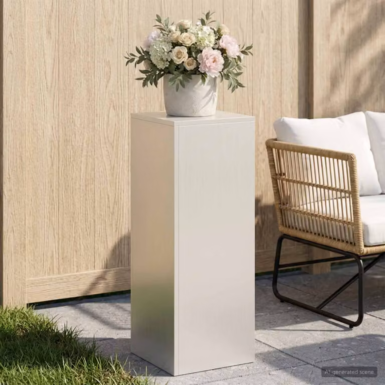 Supporto per piante vidaXL in acciaio bianco L/P/H: 30 x 30 x 80 cm