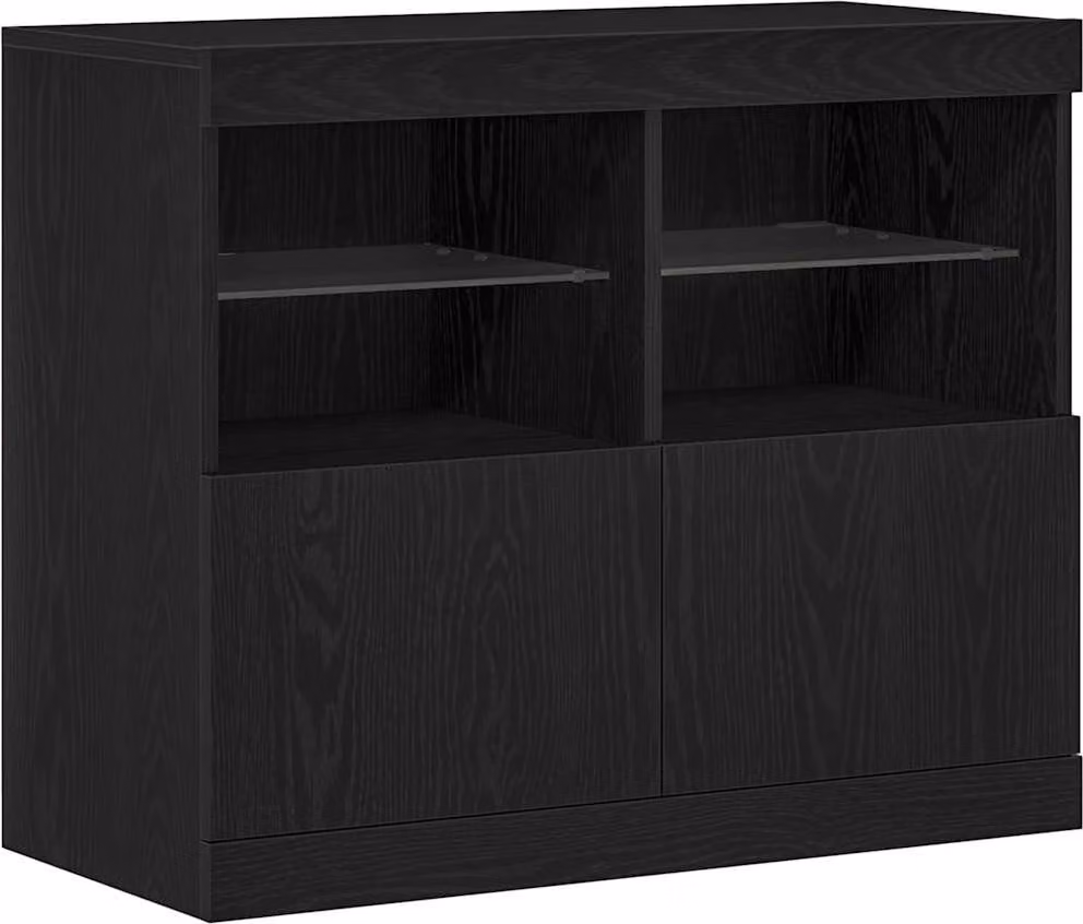 Madia LED Nero 81 x 37 x 66,5 cm Legno multistrato