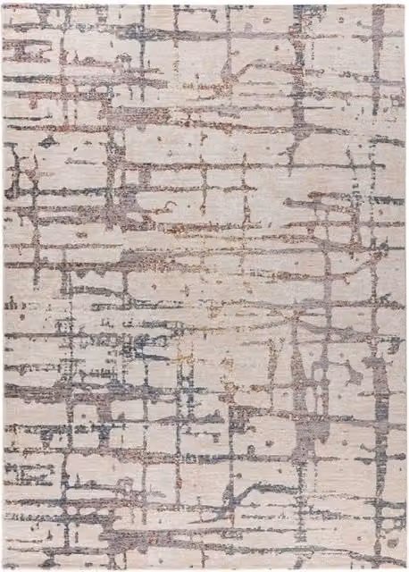 Tappeto artistico Jaka 300 in poliestere crema e multicolor