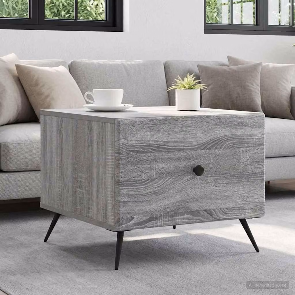 Maison Exclusive - Tavolino Sonoma grigio, 49 x 50 x 40 cm, realizzato in legno composito