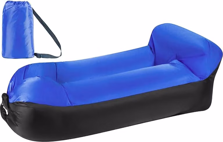 Panca gonfiabile da campeggio, dimensioni 240 x 75 cm, portatile, ideale per giardino e spiaggia