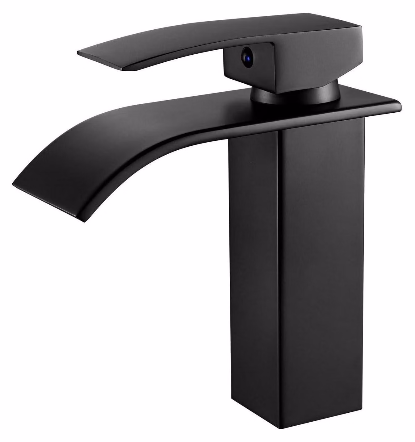 Miscelatore per lavabo monocomando a cascata, nero opaco, 105 mm