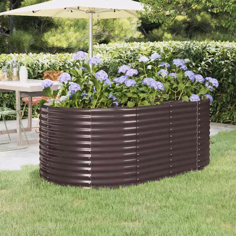 Letto da giardino rialzato vidaXL in acciaio zincato marrone L: 175 cm, P: 100 cm, H: 68 cm
