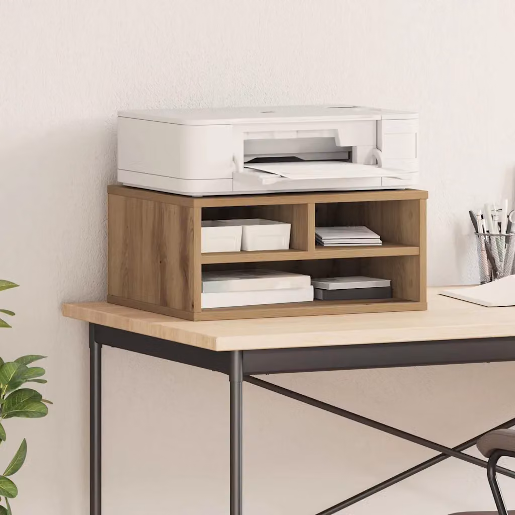 vidaXL Supporto per Stampante Moderno in Legno Marrone L 49 cm, P 40 cm, H 22,5 cm