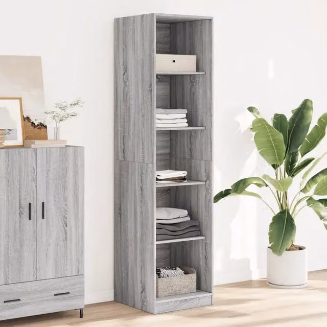 Armadio vidaXL Grigio con Ante a Battente e Ripiani Interni in MDF L/P/H: 50 x 50 x 200 cm