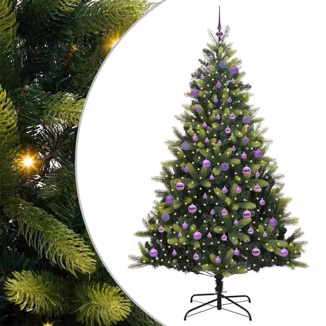 Albero di Natale artificiale verde vidaXL con 300 LED bianco caldo, Altezza: 180 cm – 1