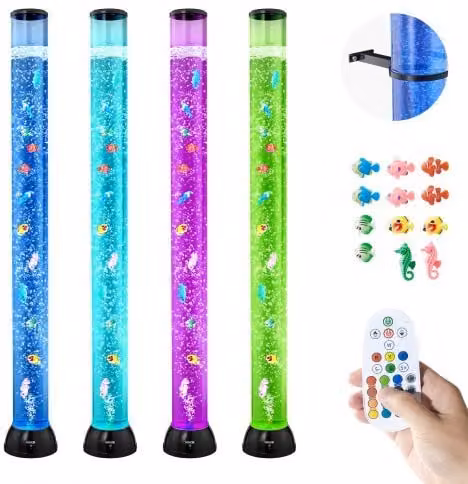 VEVOR Lampada a Tubo a Bolle Multicolore con Telecomando, Luce Sensoriale con 16 Effetti di Colore per Camera da Letto e Arredamento Casa, L: 120 cm