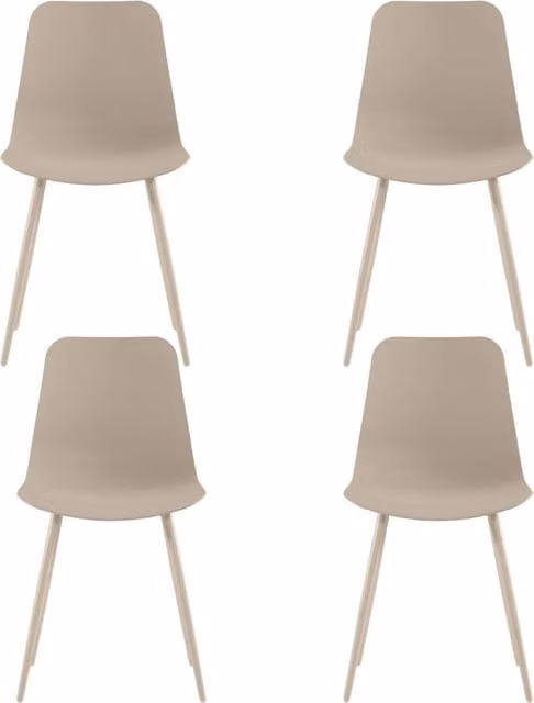 Set 4 Sedie Cover 50x58x85 cm in Polipropilene Beige