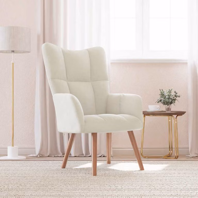 Maison Exclusive - Poltrona relax in velluto bianco crema