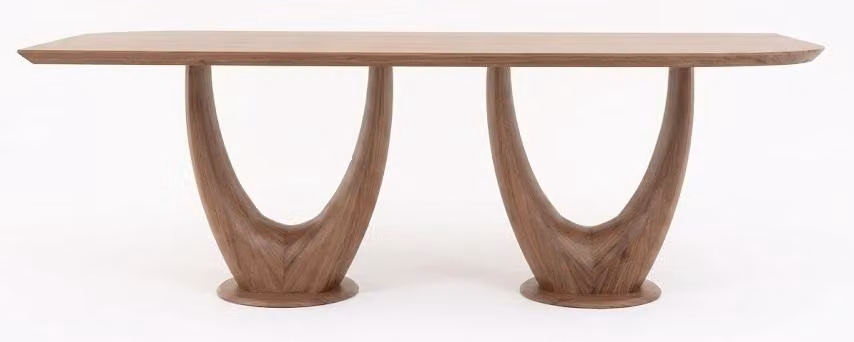 Tavolo da pranzo marrone elegante, tavolo in legno di design, tavolo da cucina, mobili
