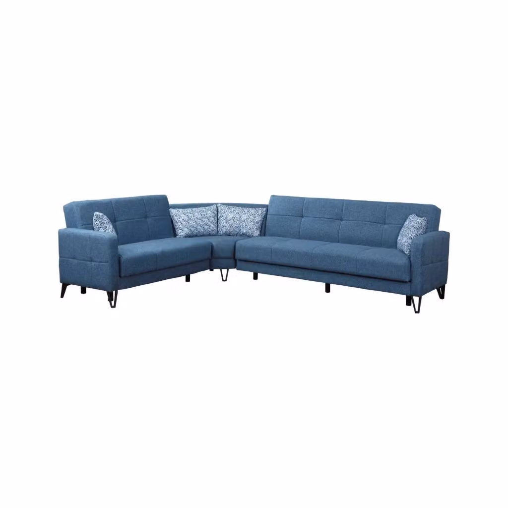 Apo Divano Letto con Penisola Contenitore DMORA Nero L/P/H: 302 x 234 x 88 cm – 2