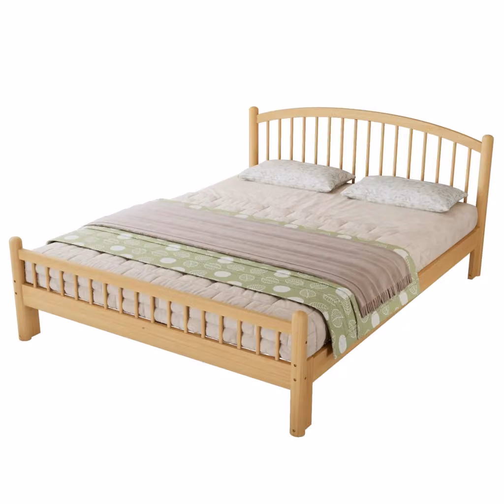 Letto singolo Minimal in legno massello di pino naturale con rete a doghe, L/P/H: 140 x 200 cm – 2