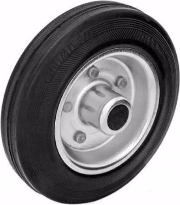 Ruota piena in acciaio e gomma con diametro di 160 mm