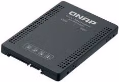 Box esterno QNAP per hard disk 2.5 pollici SATA e M.2 NVMe, colore nero, modello QDA A2MAR