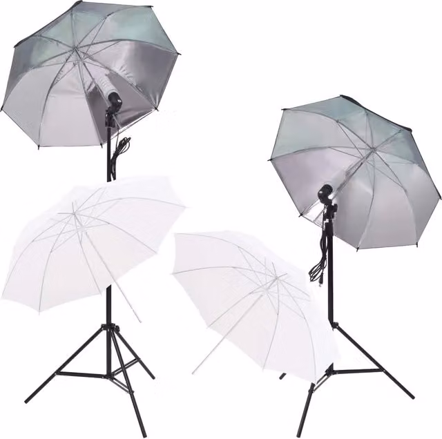 Kit Studio Foto con Luci Softbox Ombrelli Fondale e Riflettore CFW9488379