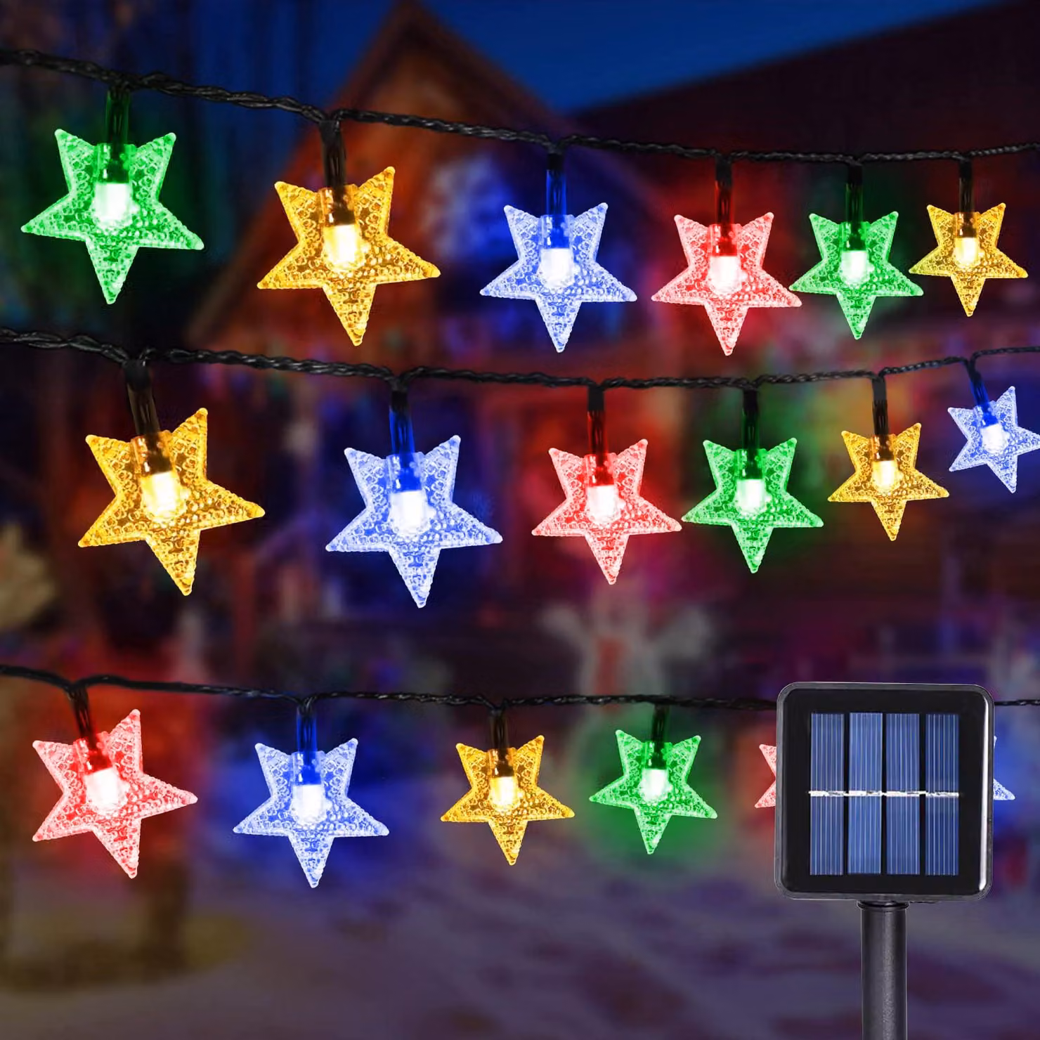 Catena luminosa a LED solare, 12 metri, 100 LED, 8 modalità, impermeabile