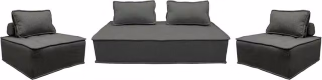 Divano modulare, 4 posti, grigio scuro