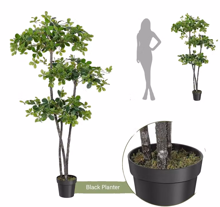 Albero di ulivo artificiale, altezza 180 cm, decorazione resistente ai raggi UV, 1,80 metri