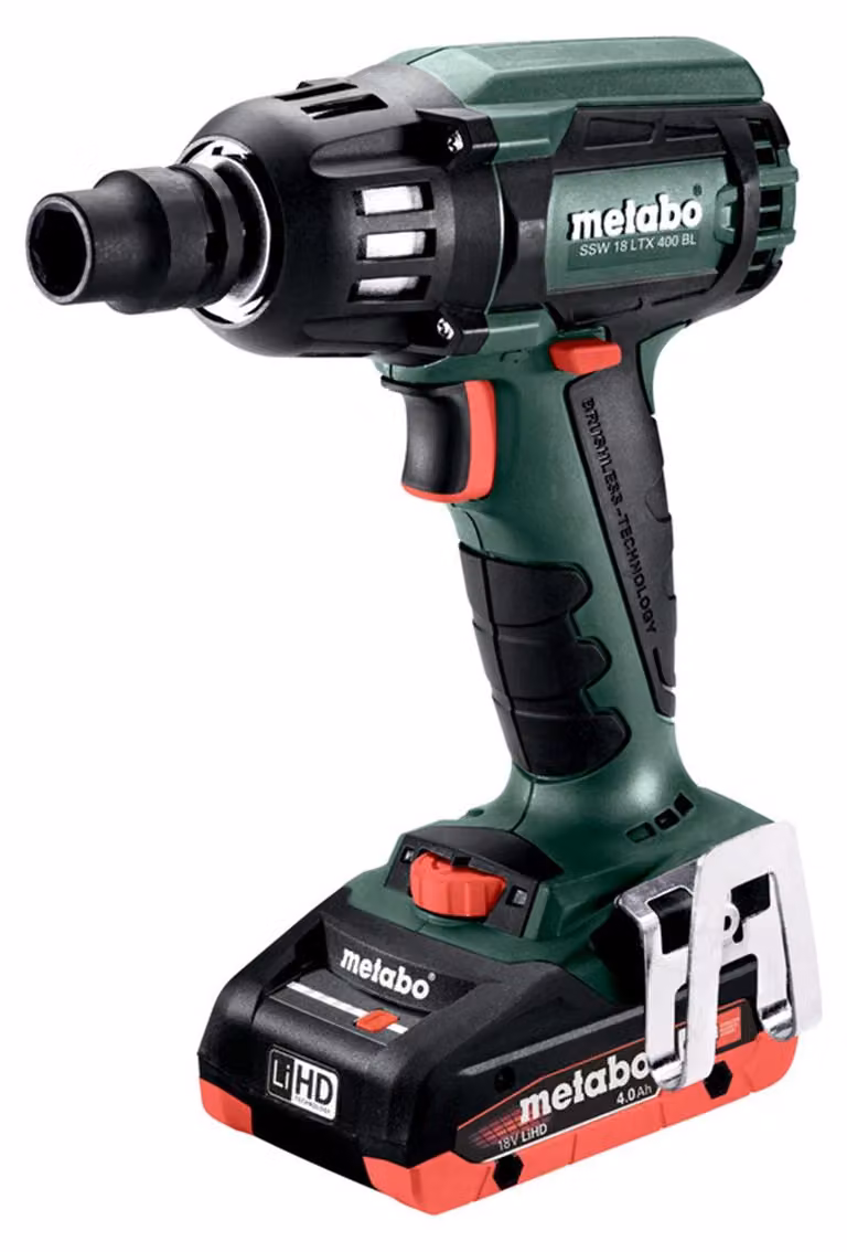 Metabo SSW 18 LTX 400 BL - Avvitatore a impulsi a batteria - Attacco quadro da 1/2" - 400 N-m - 2 batterie - 18 V (602205800)