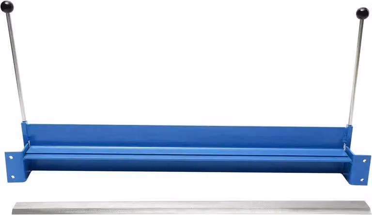 Macchina piegatrice per lamiere, manuale, portata 1000 mm, spessore massimo 1,2 mm, in acciaio blu