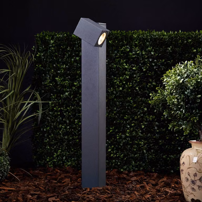 Lampioncino da giardino LORIK Lucande, Nero, Alluminio, Moderno, Lampada LED da esterni