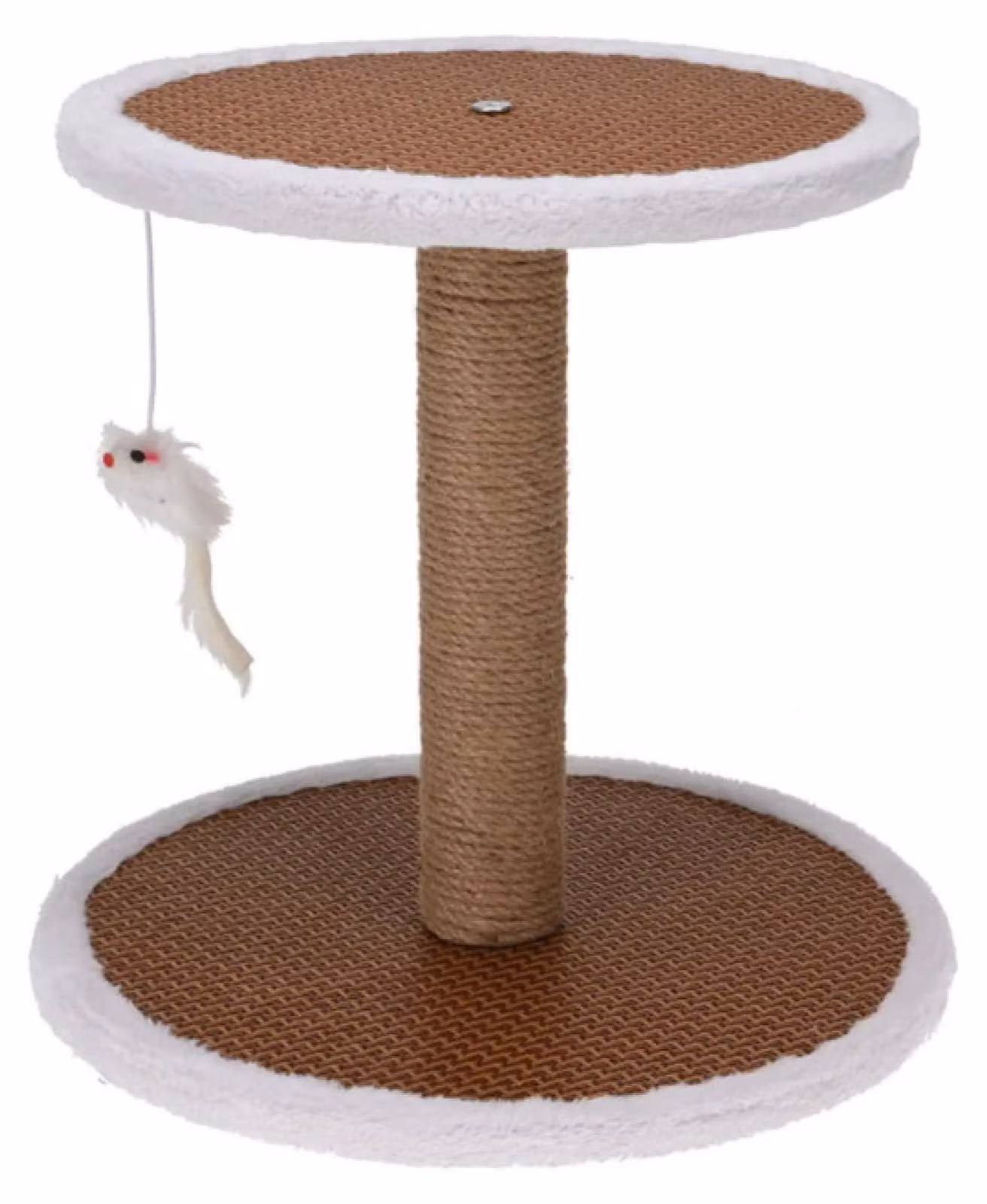 Tiragraffi per gatti su base con topolino, 35x35x33 cm