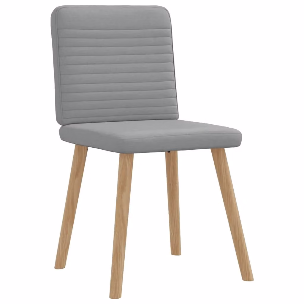 Set di 4 sedie da pranzo vidaXL in tessuto grigio con struttura in legno e metallo per cucina e soggiorno – 2