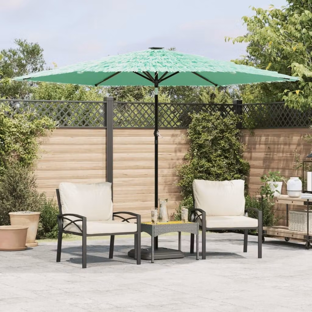 Ombrellone da giardino vidaXL verde con palo centrale in acciaio e copertura in poliestere L/P/H: 288 x 288 x 225 cm