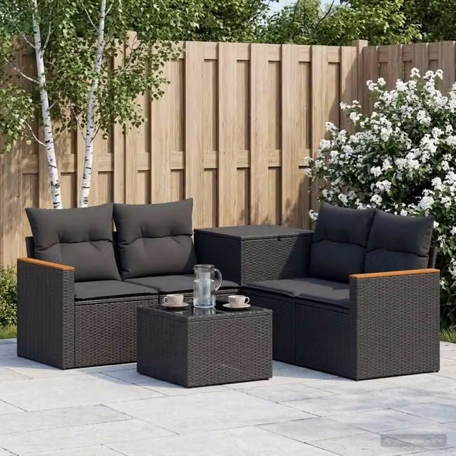 Set di divani 6 pz Nero 55 x 55 x 37 cm 3447607
