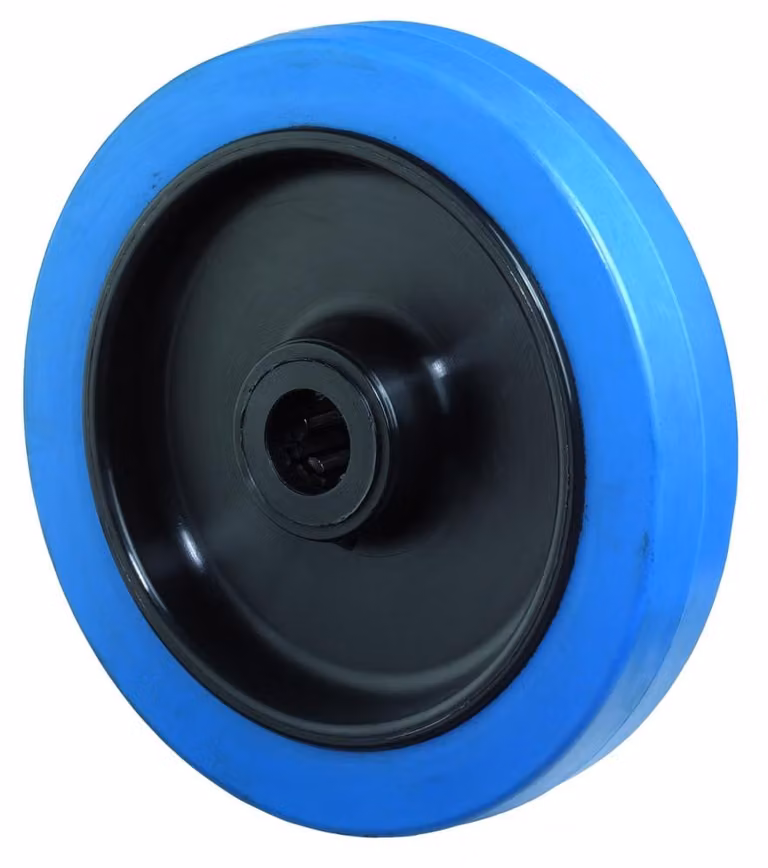 BS Ruote di ricambio elastiche in gomma piena blu Cuscinetto a rulli Ø 100 mm 140 kg - B61.101