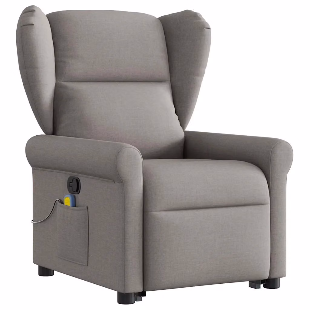 Poltrona Alzapersona Reclinabile con Assistenza Elettrica vidaXL in Tessuto Beige e Grigio – 2