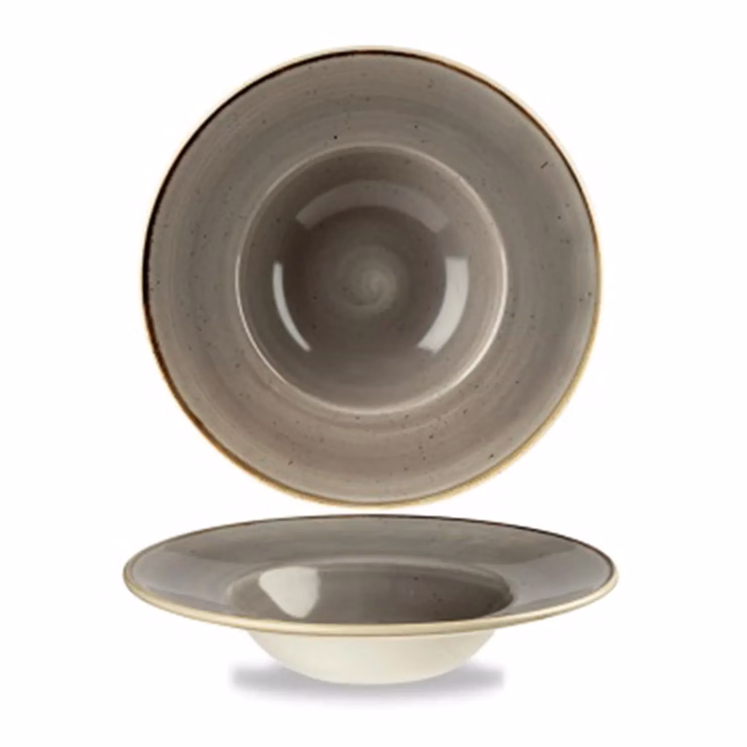Piatto fondo bordato bordato grigio stone, diam. 28cm, 12 pezzi