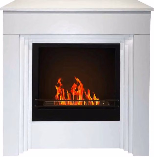 Bellini - Camino a bioetanolo da terra 96x35xH96 cm, bianco