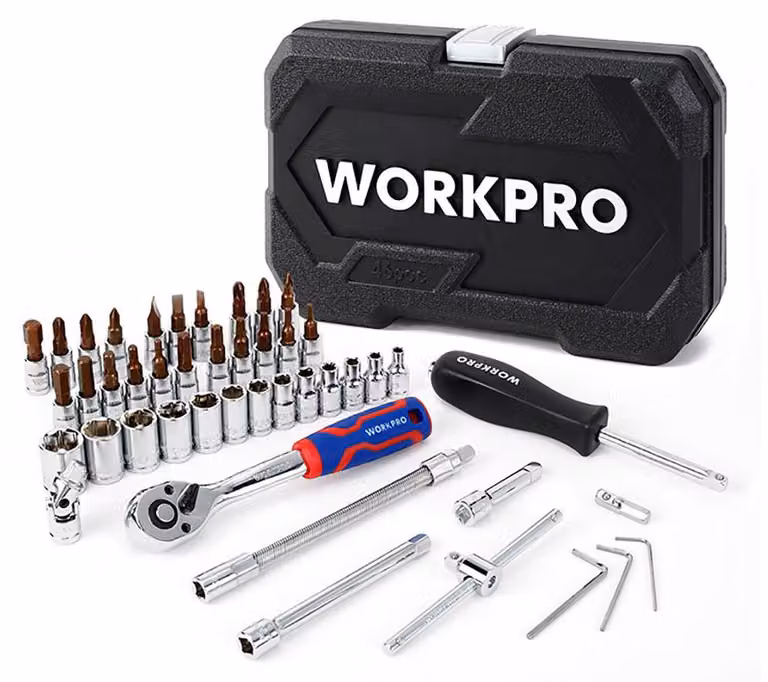 Set di 46 pezzi di chiavi a bussola da 1/4" dr workpro