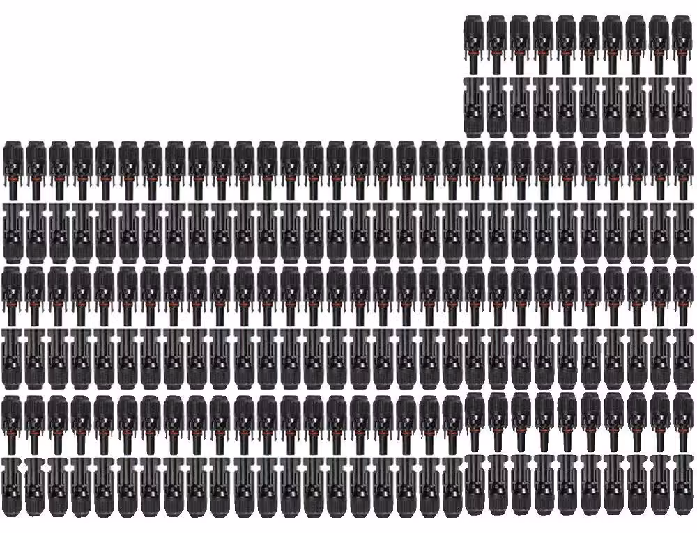 Kit di connettori solari, 1000V, 30A, compatibili con cavi da 2,5-6mm², contiene 100 paia, resistenti agli agenti atmosferici