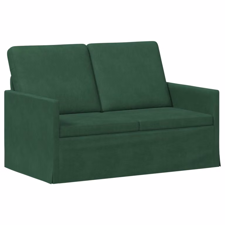 vidaXL Divano a 2 posti moderno in tessuto verde con struttura in metallo L/P/H: 130 x 81 x 82 cm