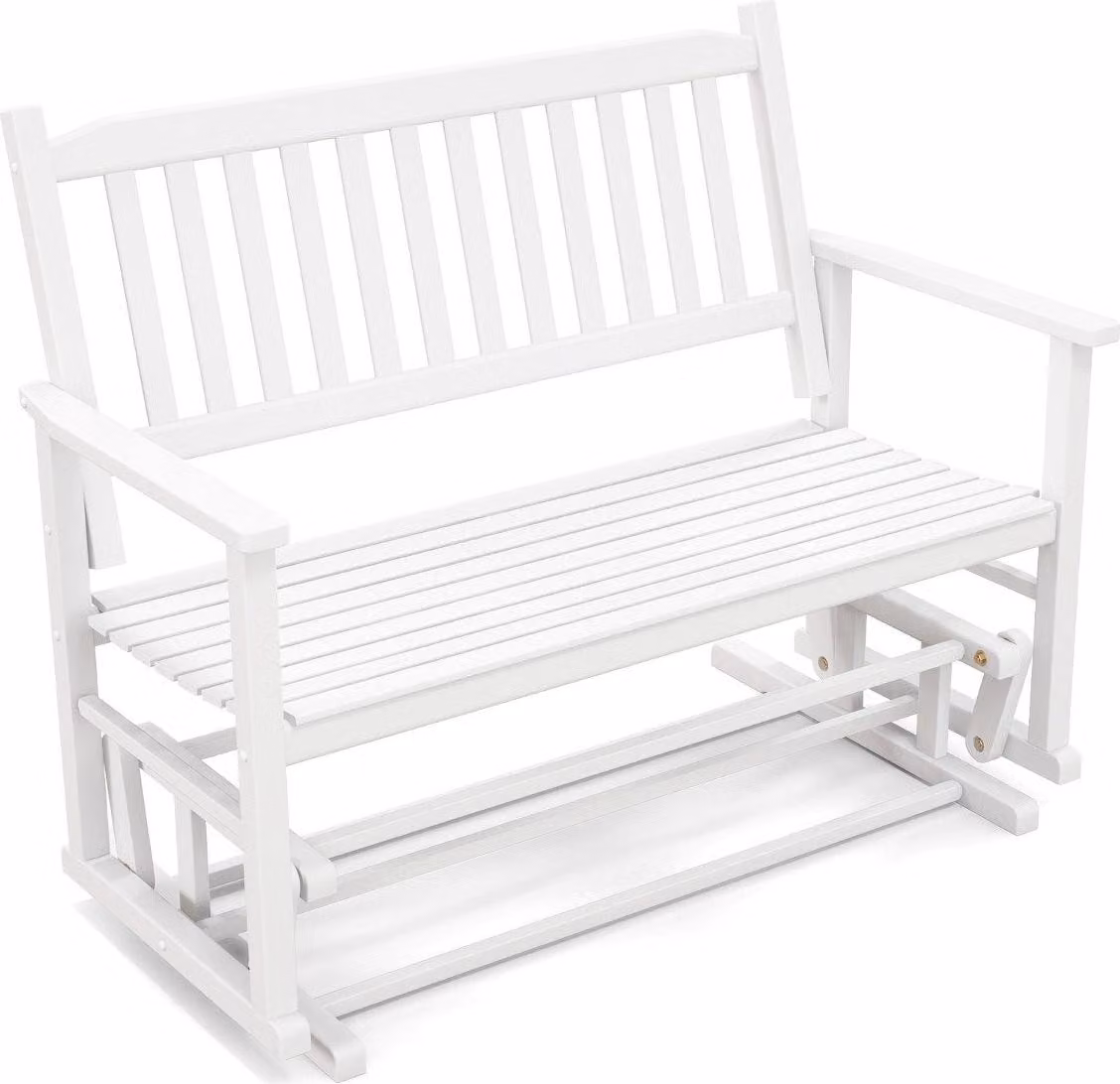 Panca da giardino con movimento dolcemente scorrevole. La panca altalena resistente alle intemperie può sostenere fino a 225 kg