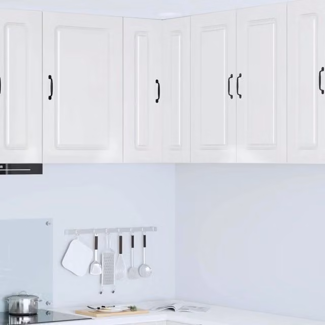 Mobile a parete corner moderno vidaXL bianco lucido L/P/H: 57 x 57 x 80 cm
