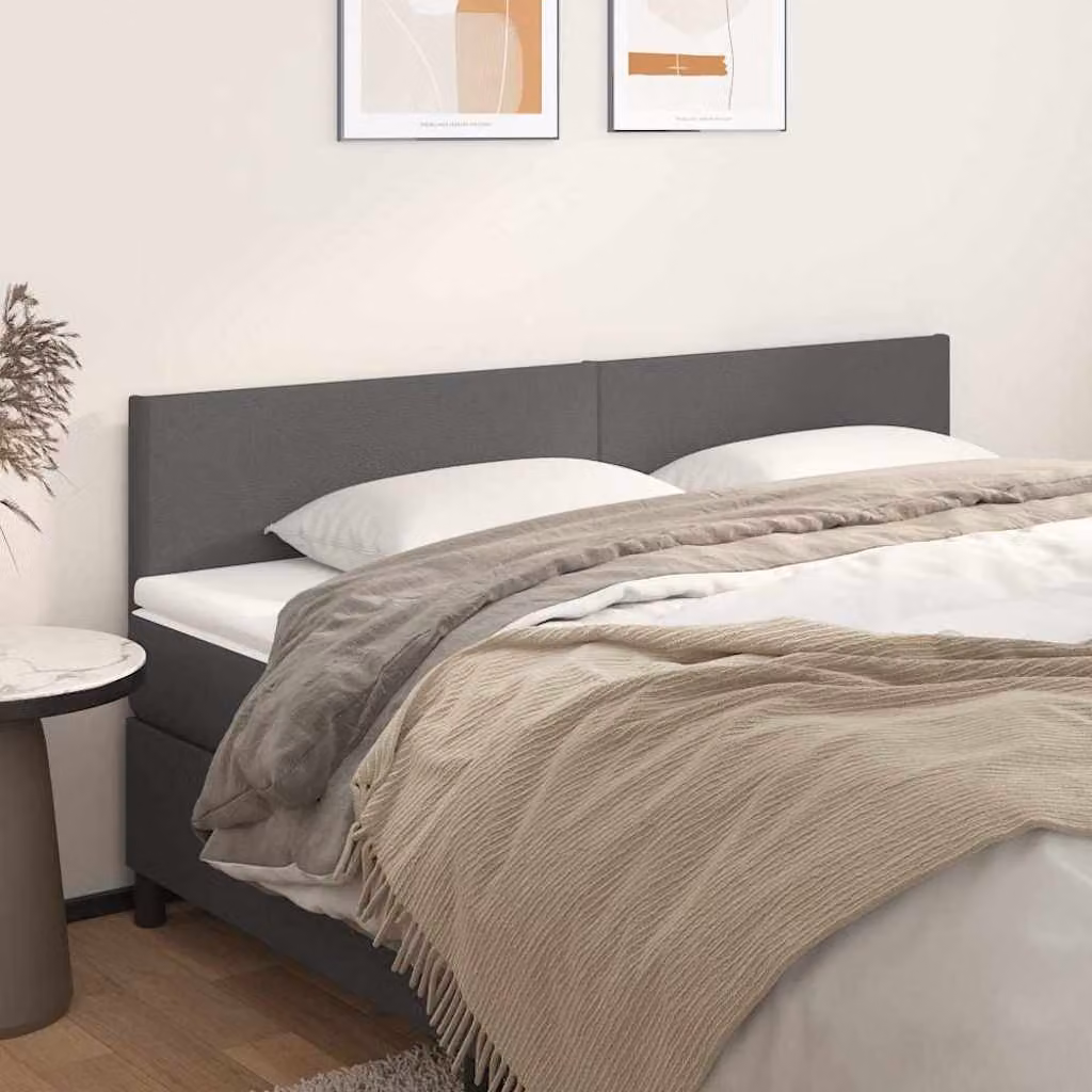 Testiera per letto vidaXL in similpelle grigia con pannello imbottito, L: 180 cm, P: 5 cm, H: 78-88 cm