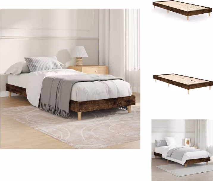 vidaXL Struttura letto in rovere affumicato 75x190 cm materiale a base di legno - Letti e strutture letto