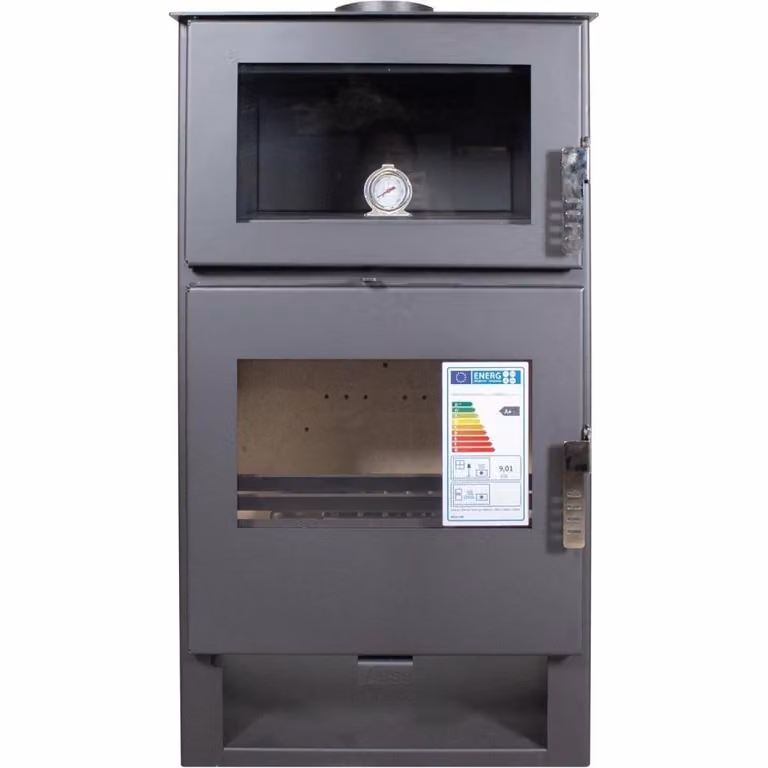 Stufa a legna moderna VERSO F 9 kW con forno | Stufa a legna A+ | BImSchV 2