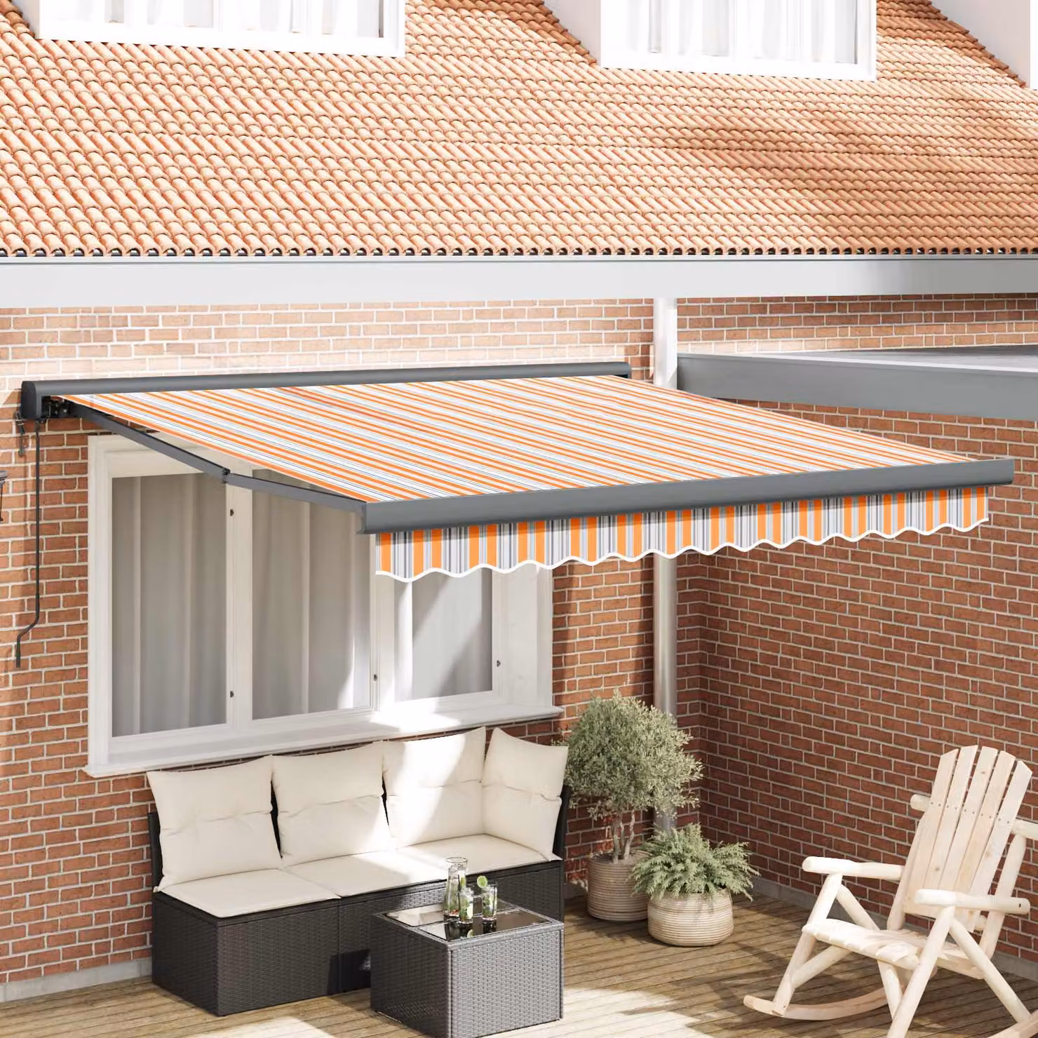 vidaXL Tenda retrattile Multicolore 300 x 250 x 165 cm