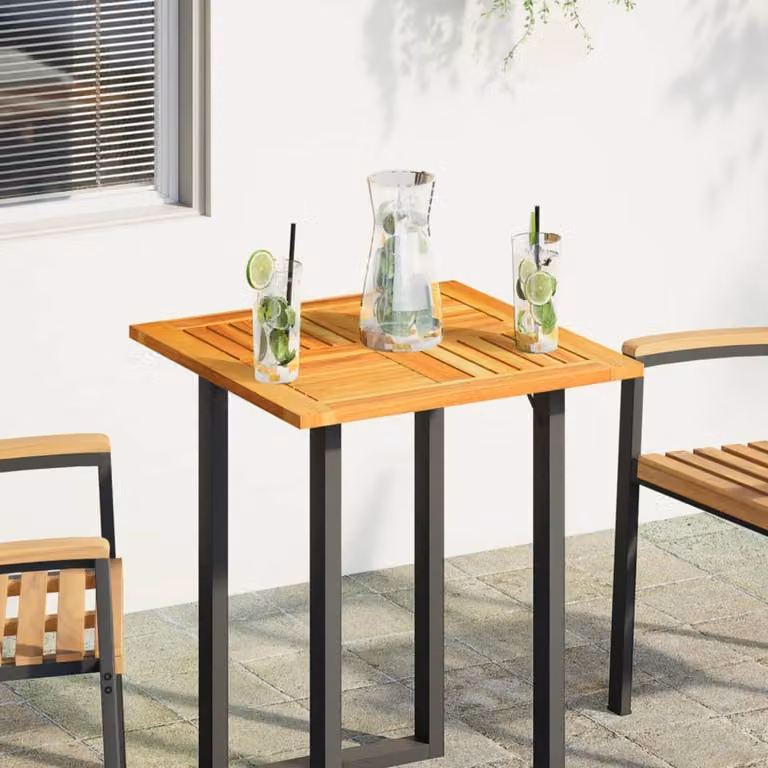 vidaXL Piano per Tavolo Quadrato in Legno di Acacia Oliato Marrone L: 60 cm, P: 60 cm, H: 2 cm