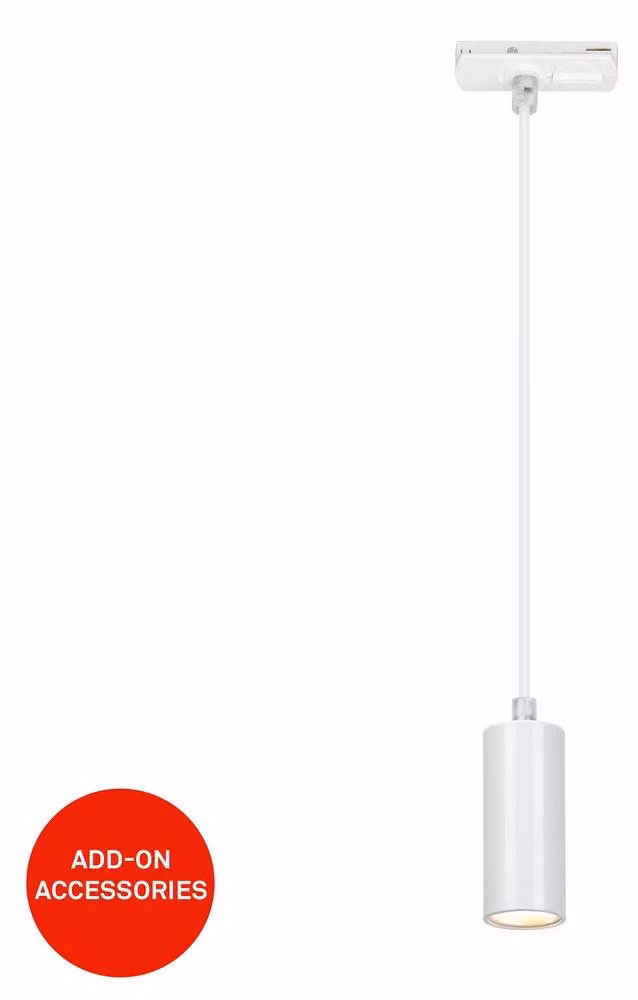 Sistema di binari Briloner Rail, lampada a sospensione LED, accessori, bianco