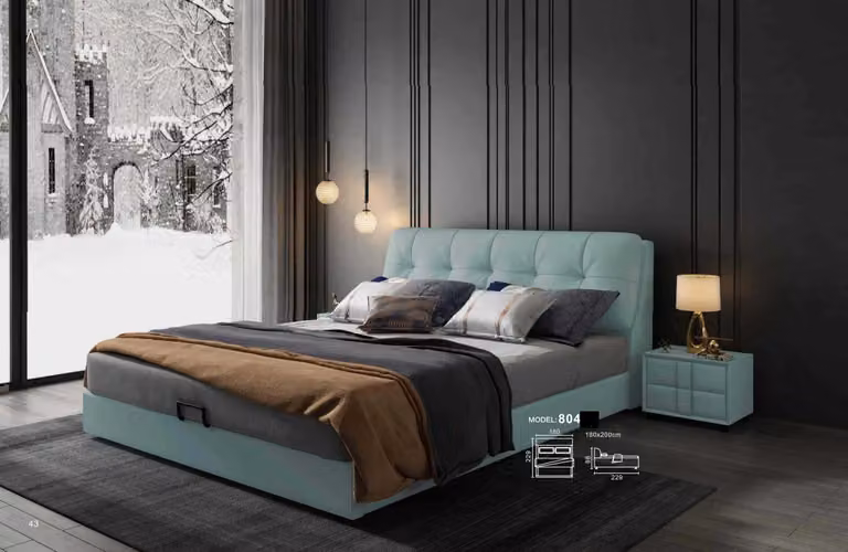 Designer Bett 180x200 Leder Metall Betten Doppel Schlaf Zimmer Luxus Ehe Hotel