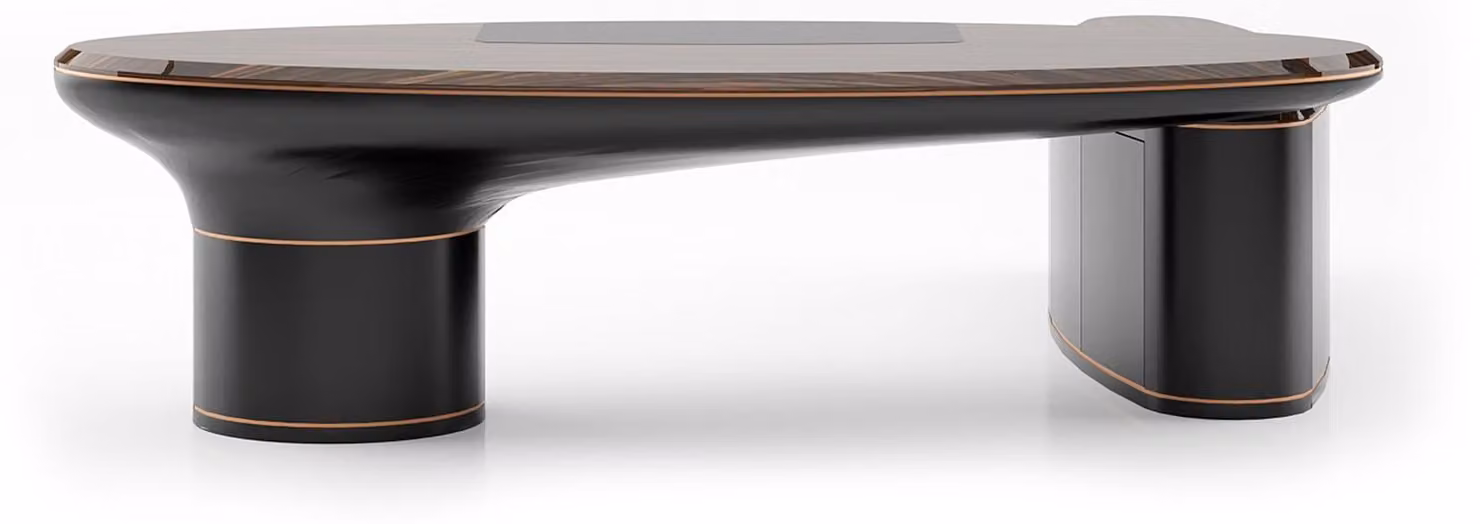 Brauner Holzschreibtisch modern elegant für Büro und Home Office
