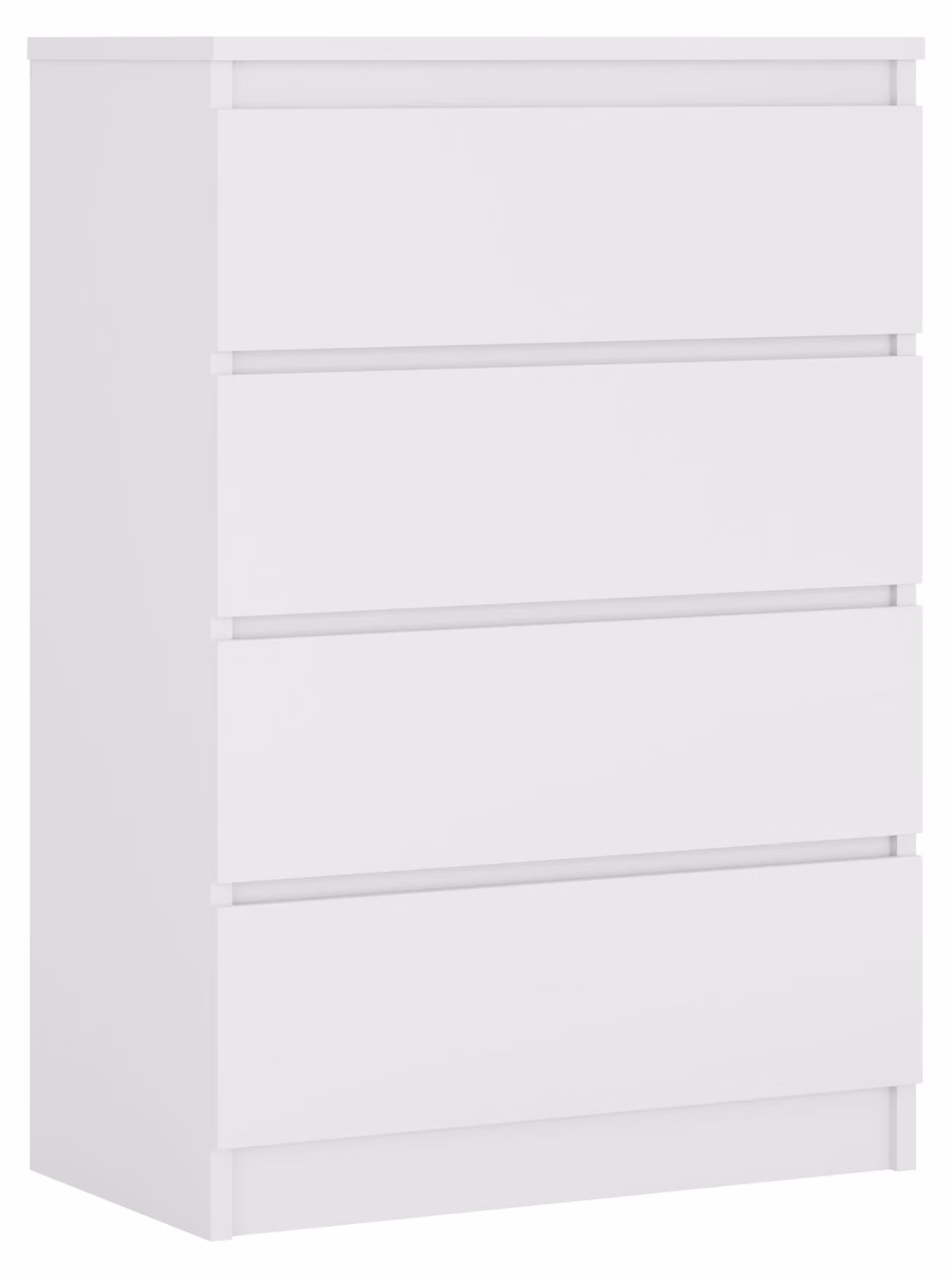 Cassettiera con 4 cassetti, bianco opaco, 101 x 70 x 39 cm